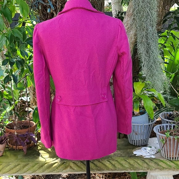 Be fuchsia wool blend pea coat. Sz M. Gently worn - Picture 6 of 16